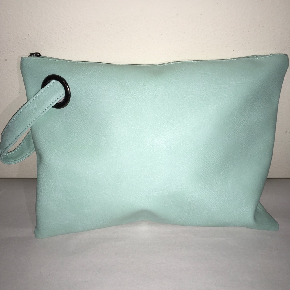 Mint Green clutch bag.